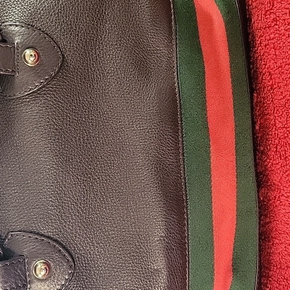 Authentic Gucci large brown leather Heritage tote / carry on bag - Picture 9 of 15